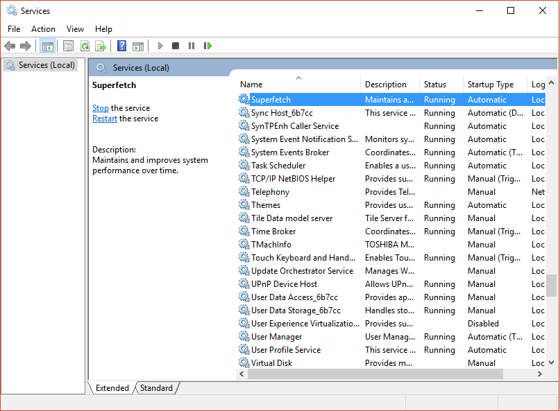 service host superfetch high disk